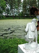 16 pictures - Prankish teen slut pisses onto an ancient statue