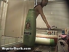 12 movies - Young slim doll getting spied after in the showers Part 1