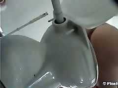 11 movies - Watcher captures an unaware swimsuit-wearing gal during her bathroom break Part 2