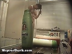 12 movies - Young slim doll getting spied after in the showers Part 3