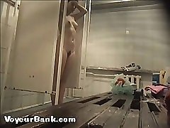 12 movies - Joyful young puss with bushy pubis takes a shower Part 2